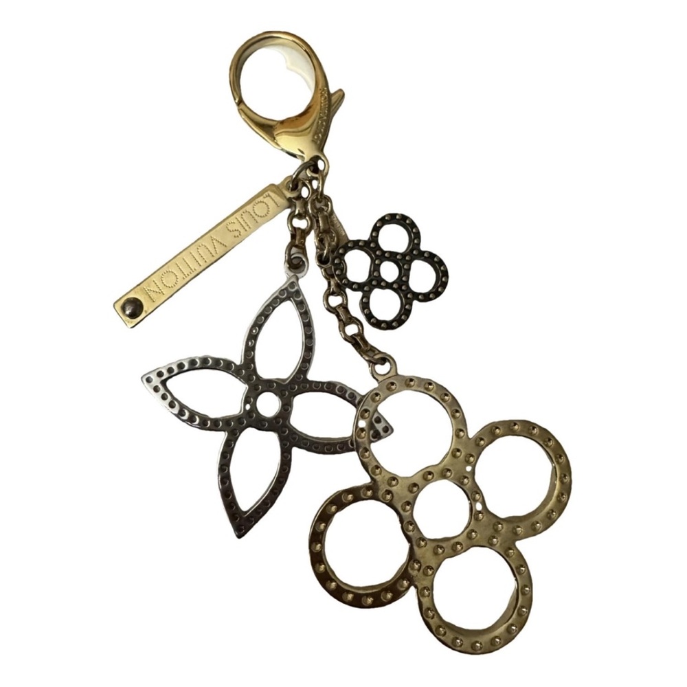 Louis Vuitton Gold and Black Floral Key Holder